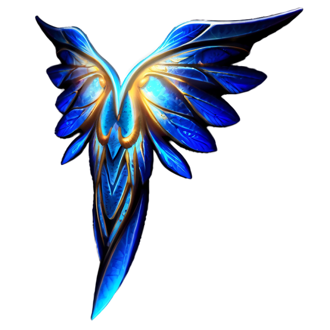 an image of a blue bird with wings
