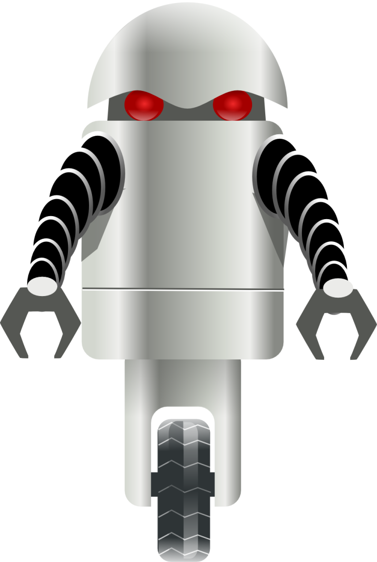 an image of a robot with red eyes