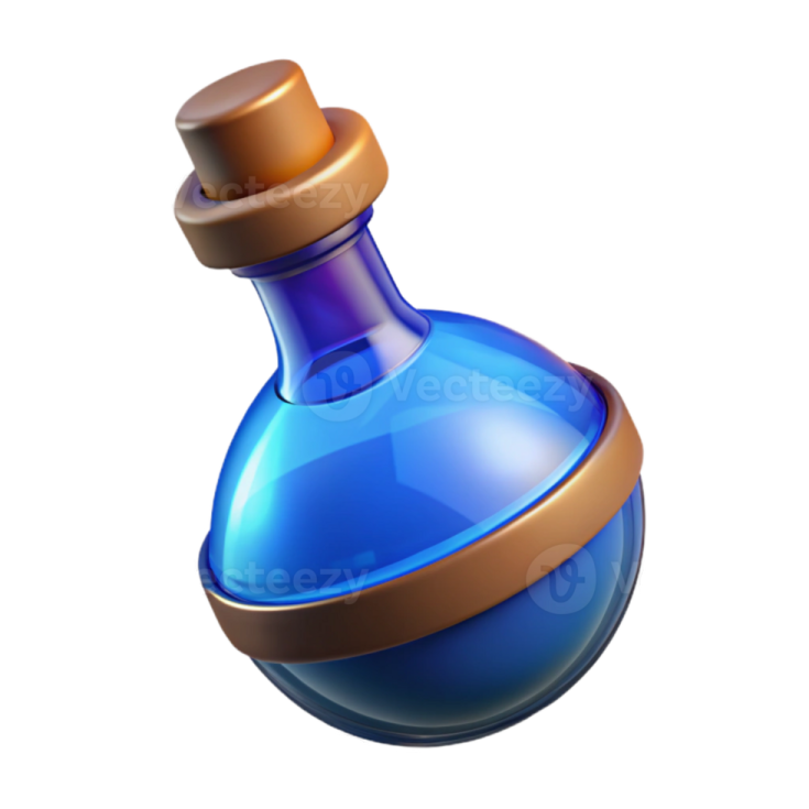 a blue glass bottle with a brown cap