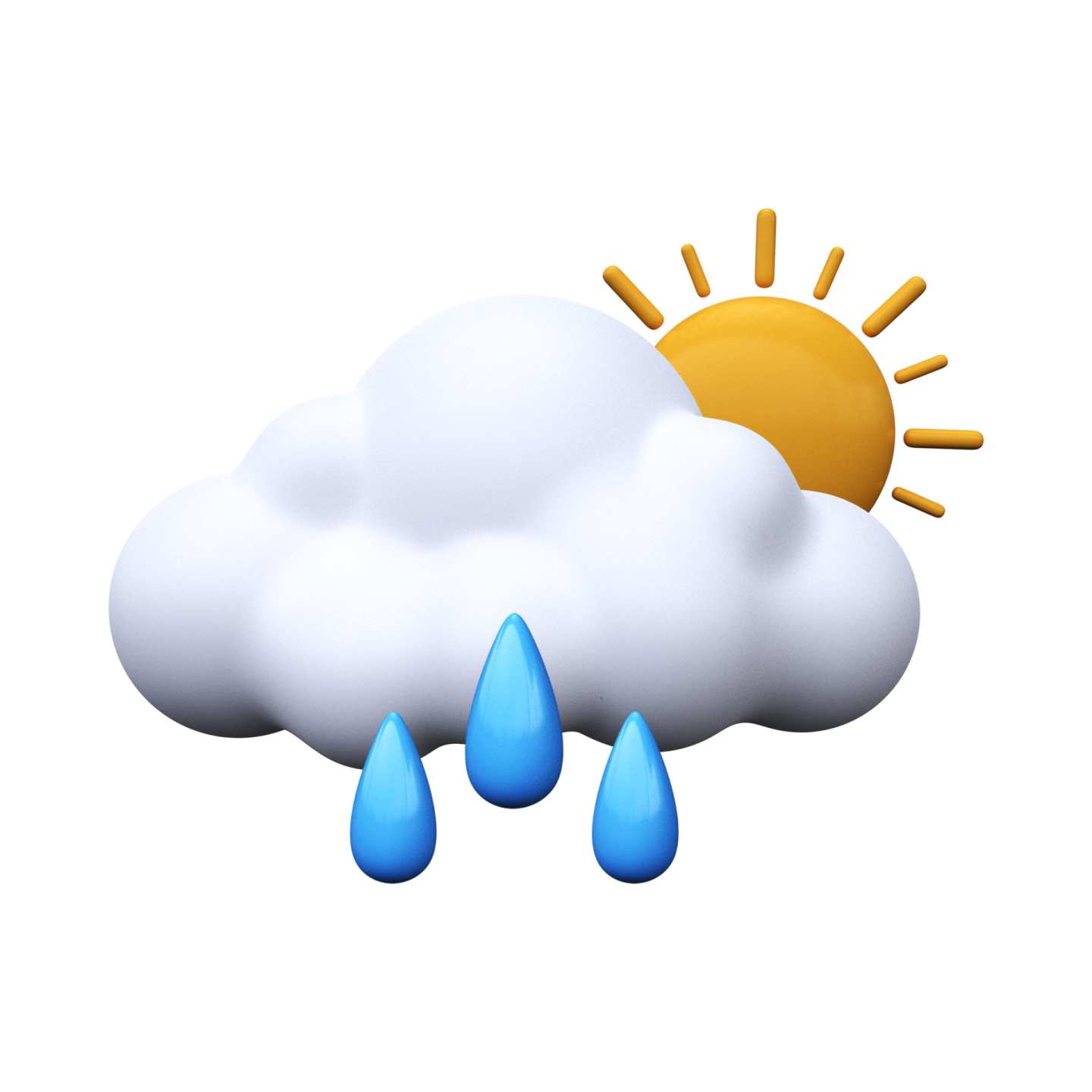 a cloud with rain and sun on it