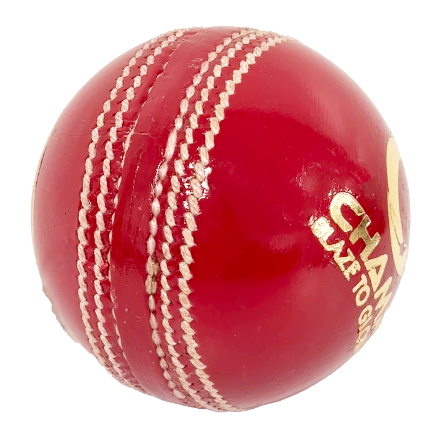 a red cricket ball on a white background