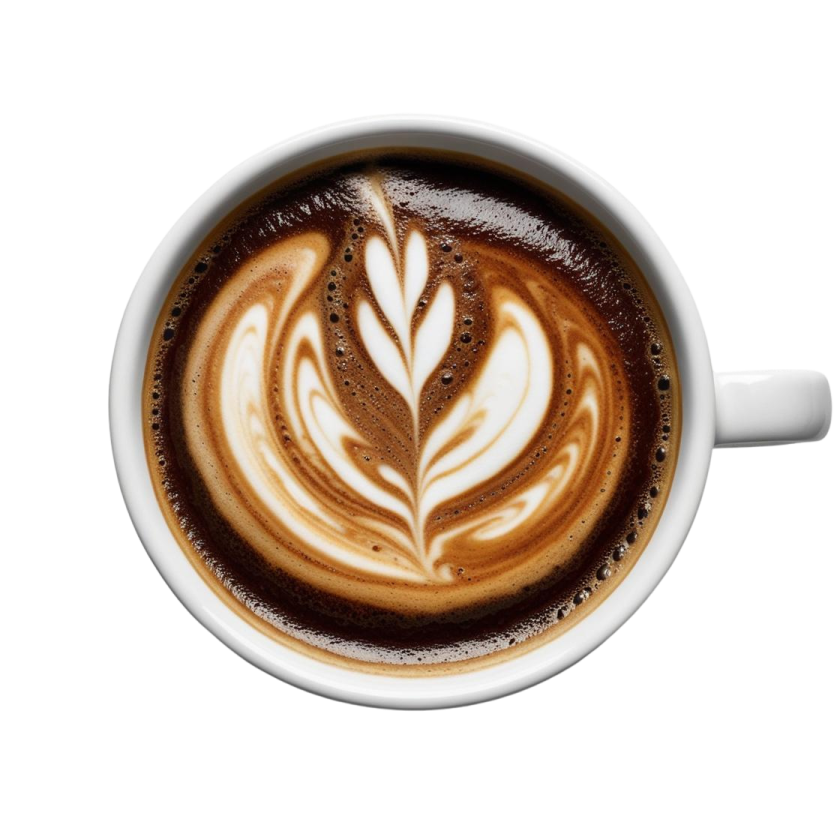 a cup of coffee on a white background