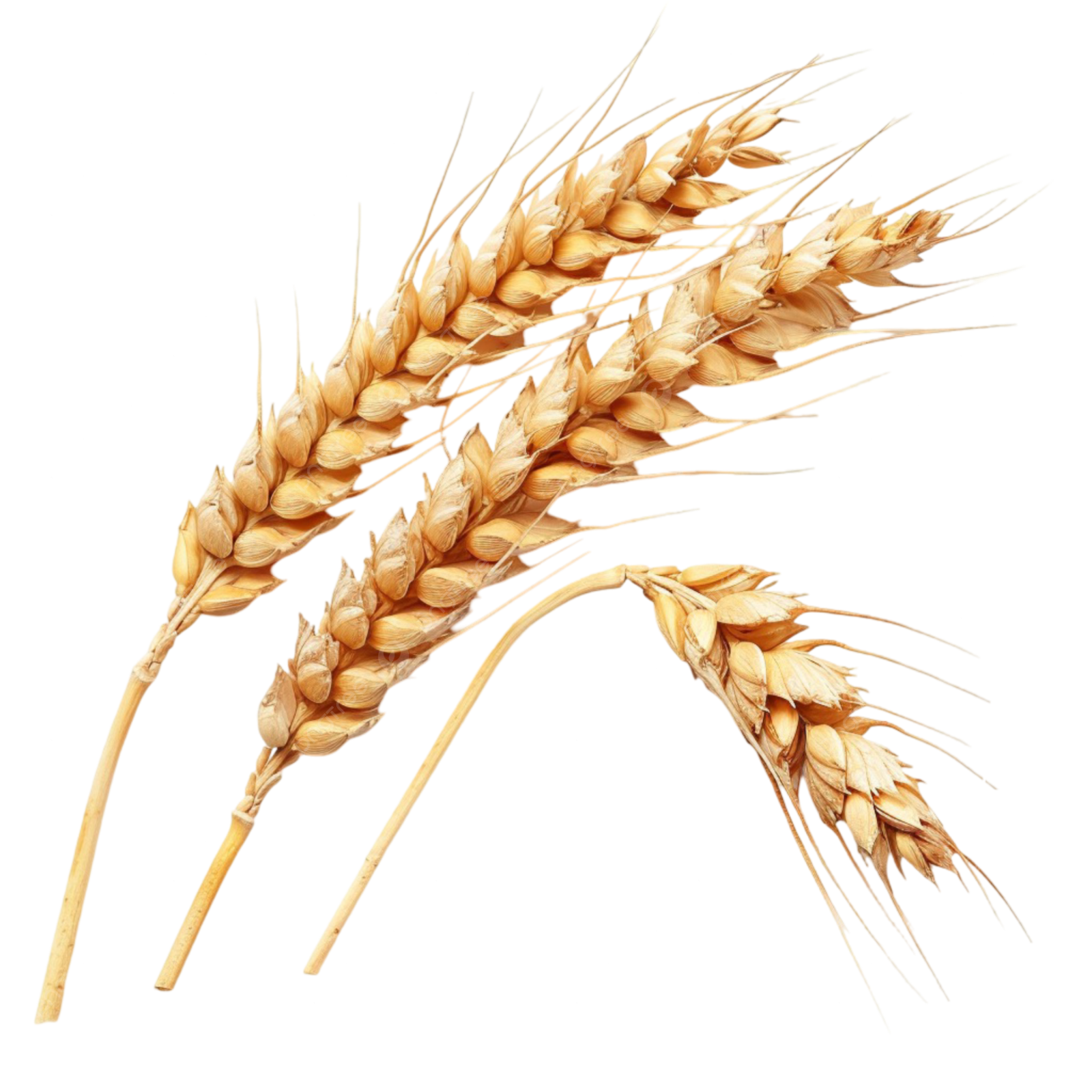 two stalks of wheat on a white background