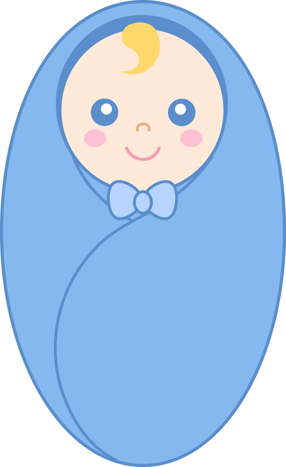 a baby in a blue blanket