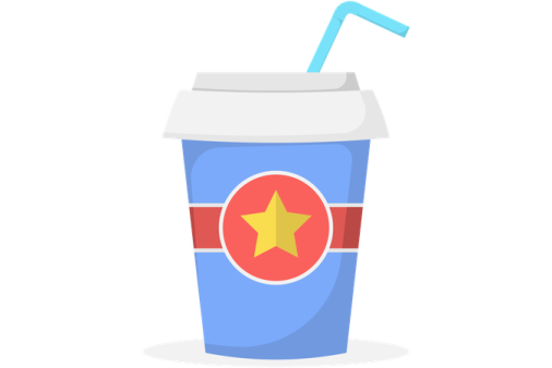 a cup with a straw and a star on it