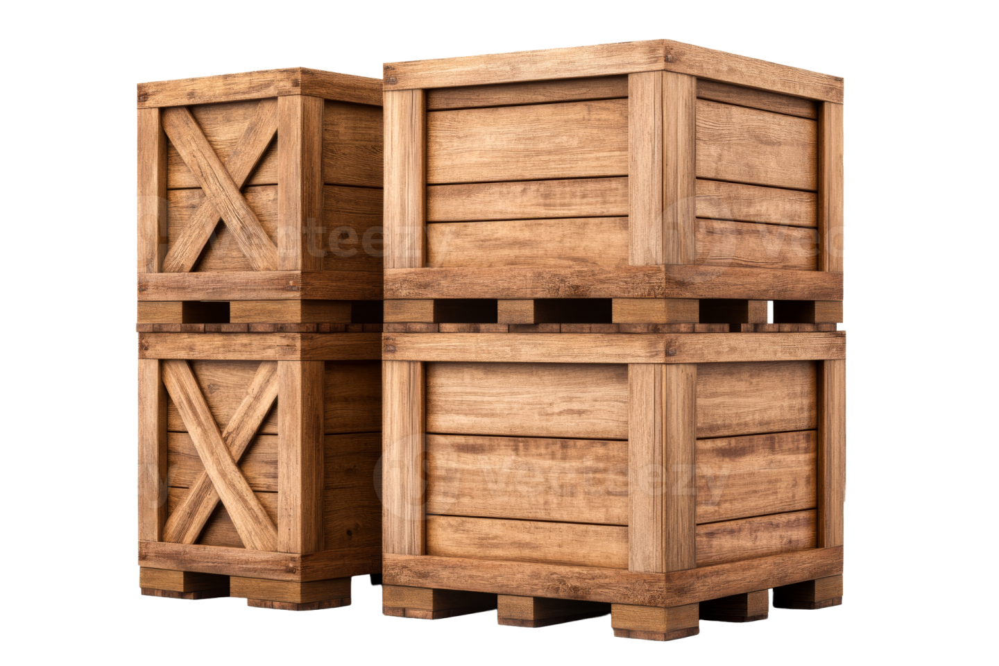 three wooden crates stacked on top of each other crates
