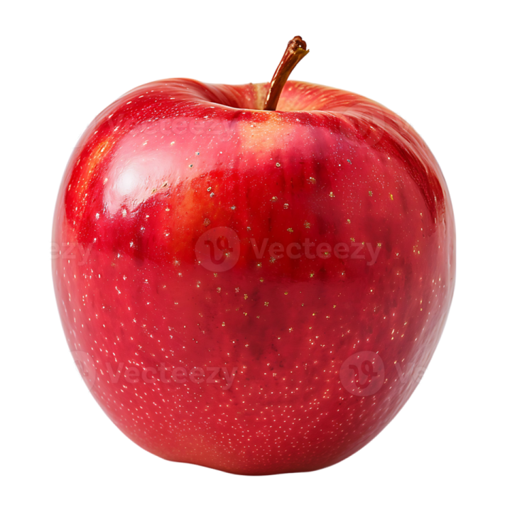 a red apple on a white background