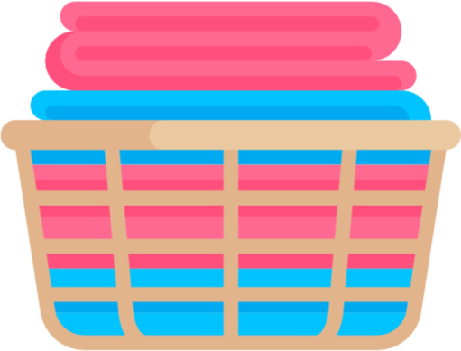 a basket filled with towels