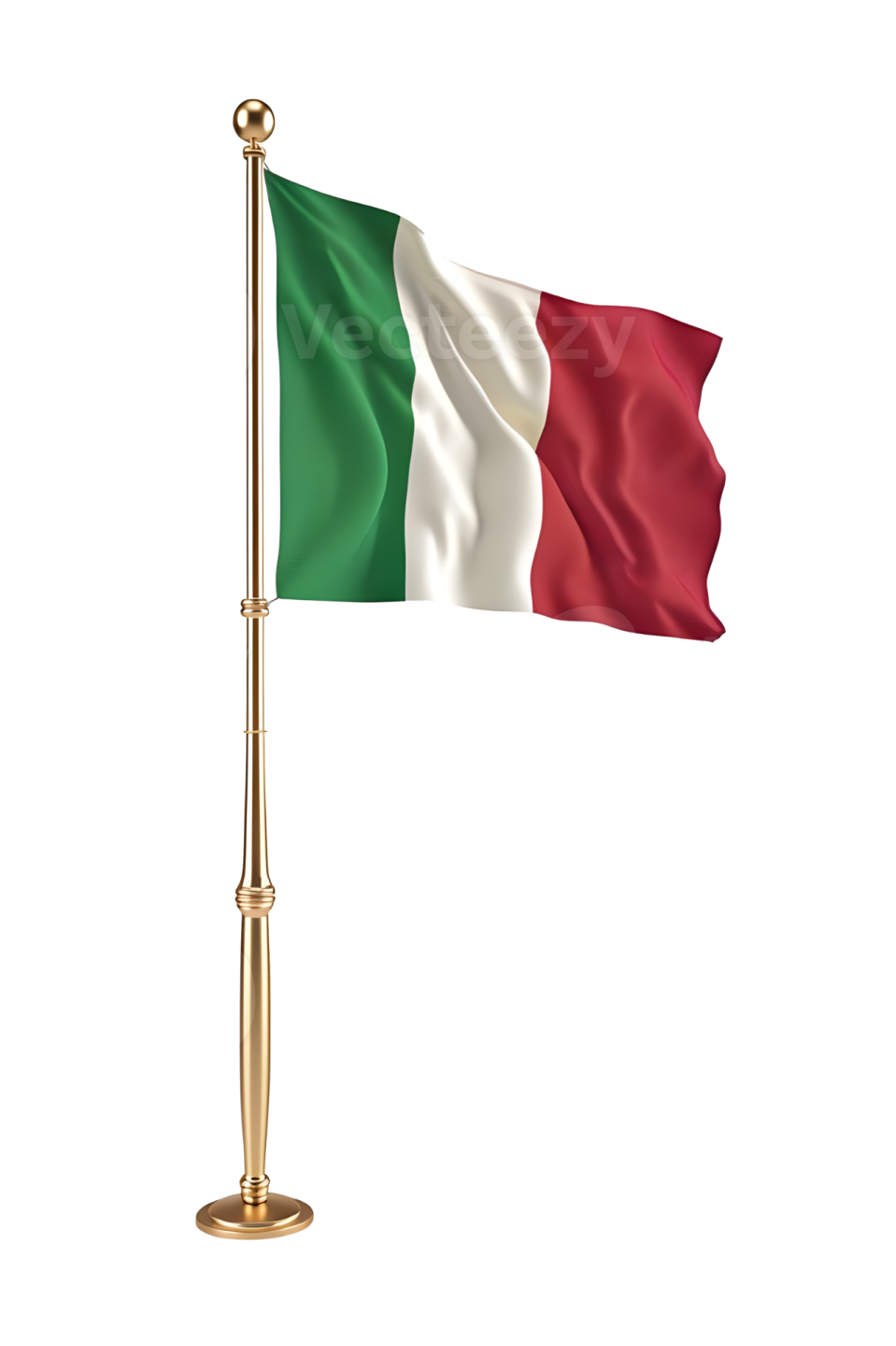 the flag of italy flying in the wind