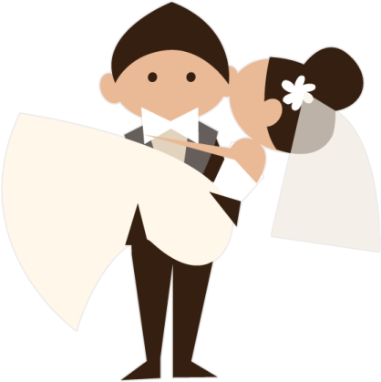 a bride and groom kissing clipart
