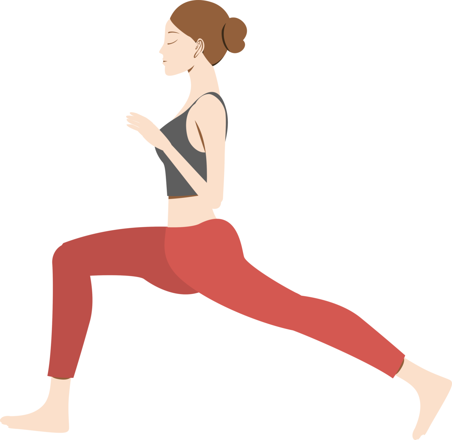 a woman in red leggings doing yoga