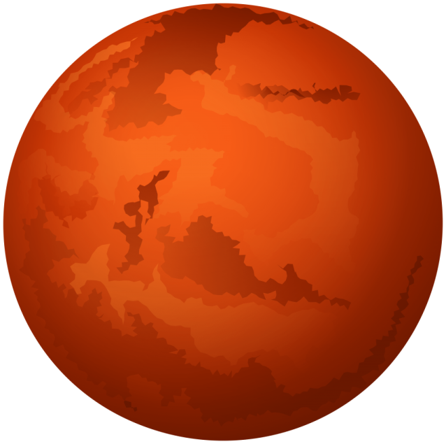 an orange planet with a white background