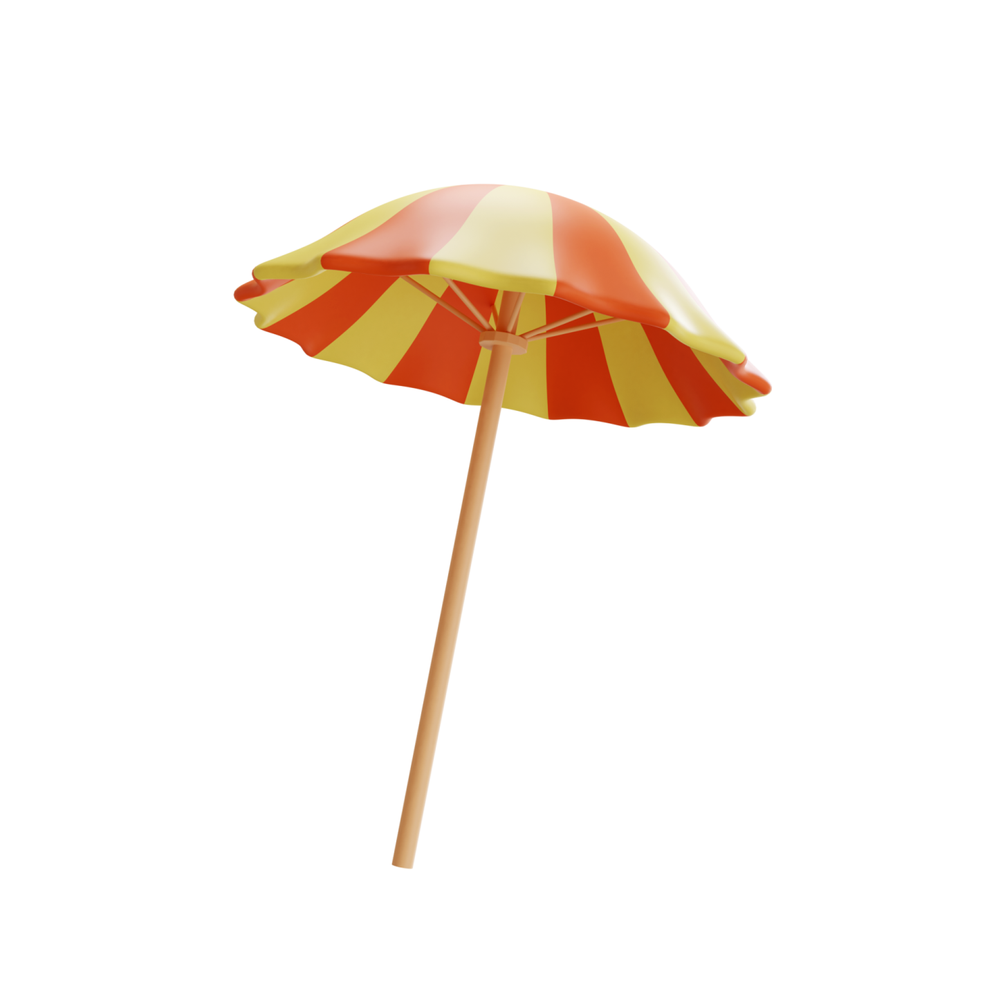 an orange and yellow umbrella on a stick