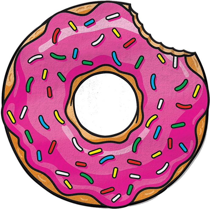 a pink donut with sprins on it