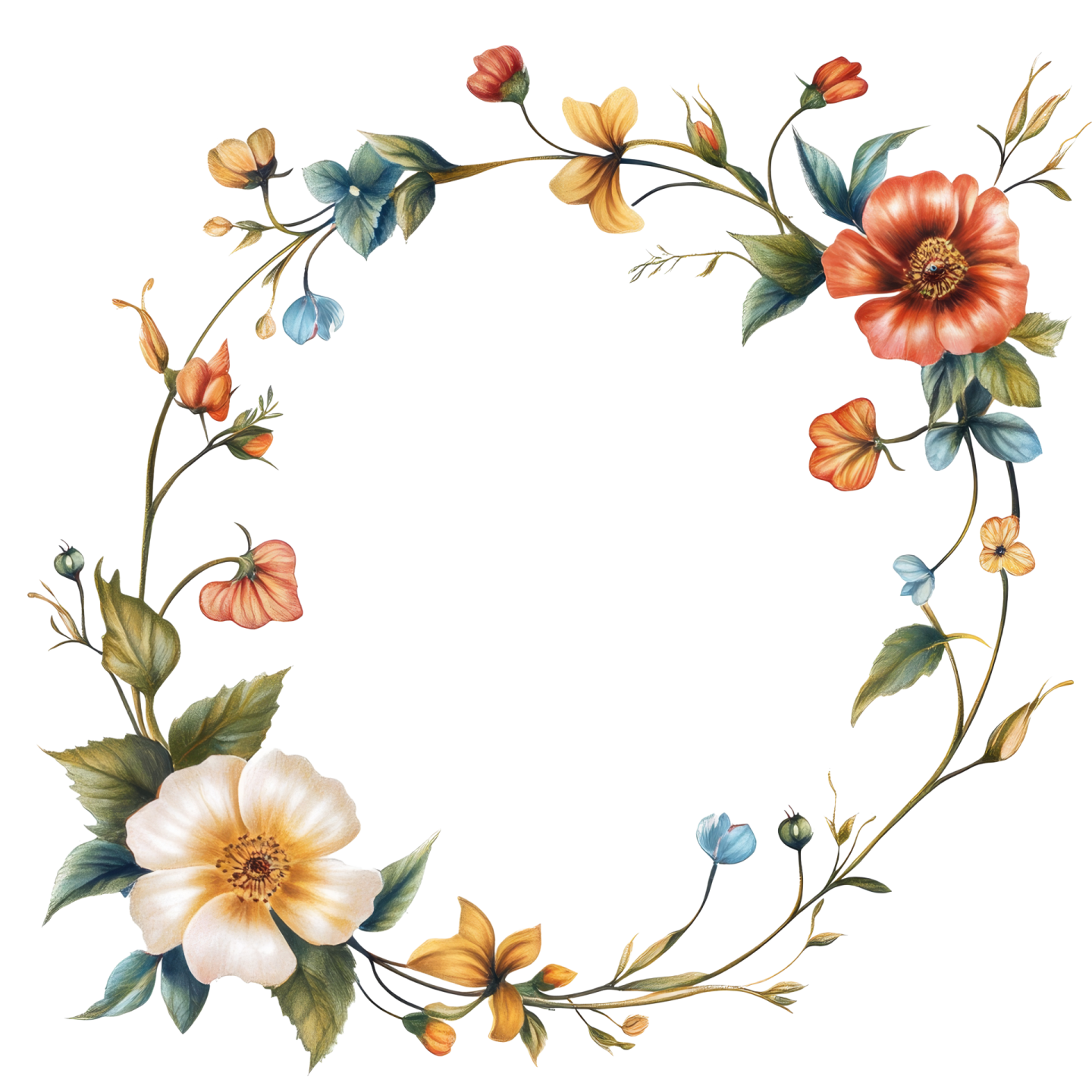 a wreath made of flowers and leaves