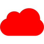 a red cloud on a white background