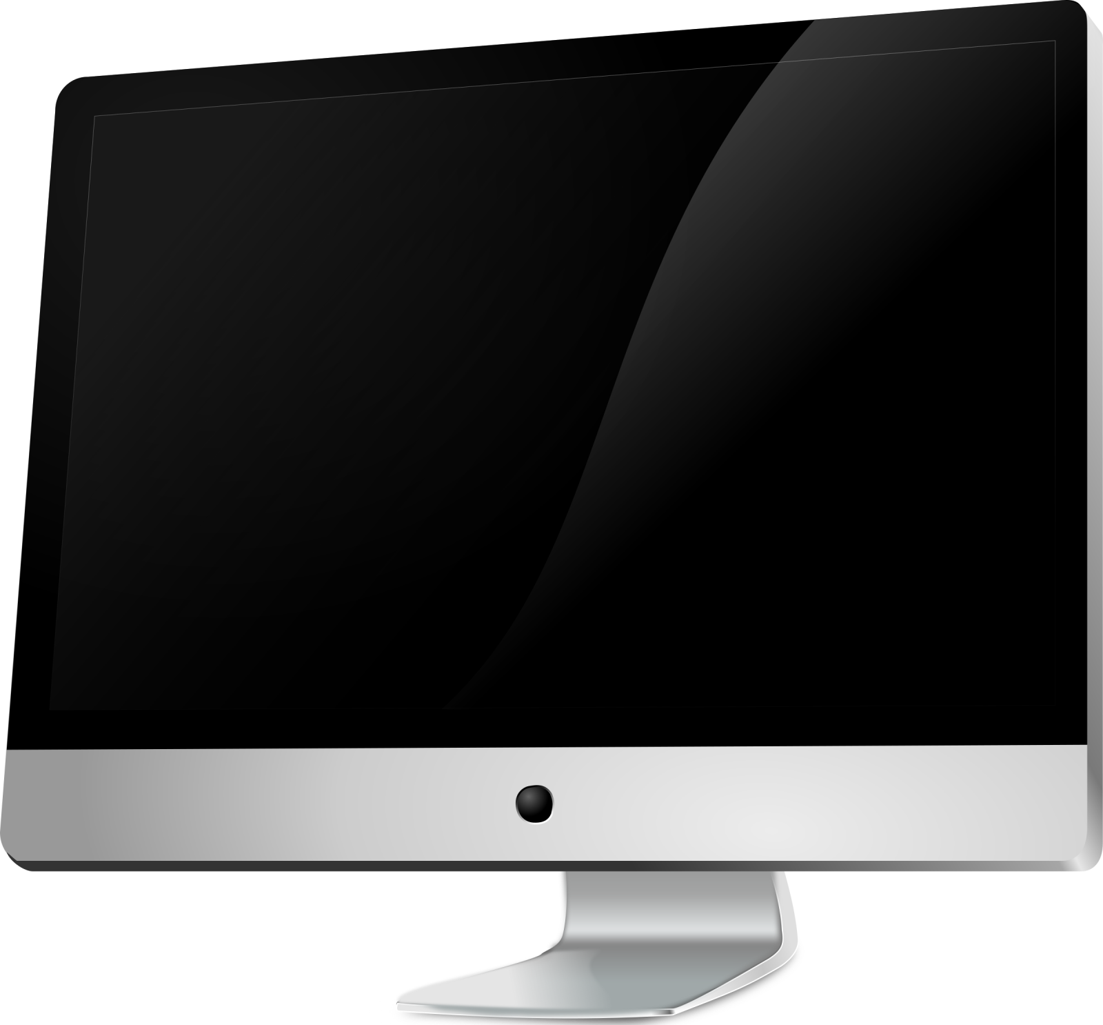 a computer monitor on a white background