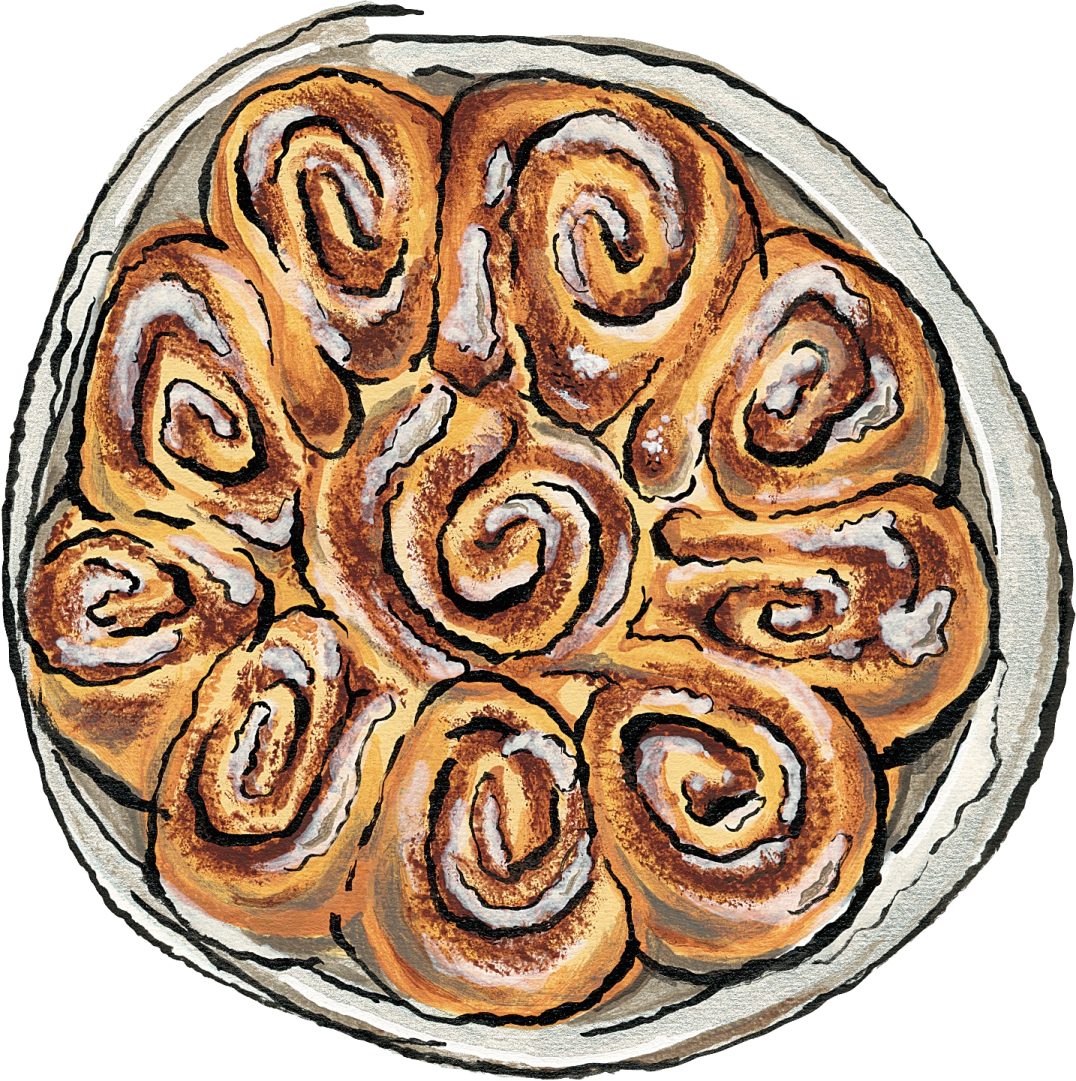 an illustration of a pie on a plate