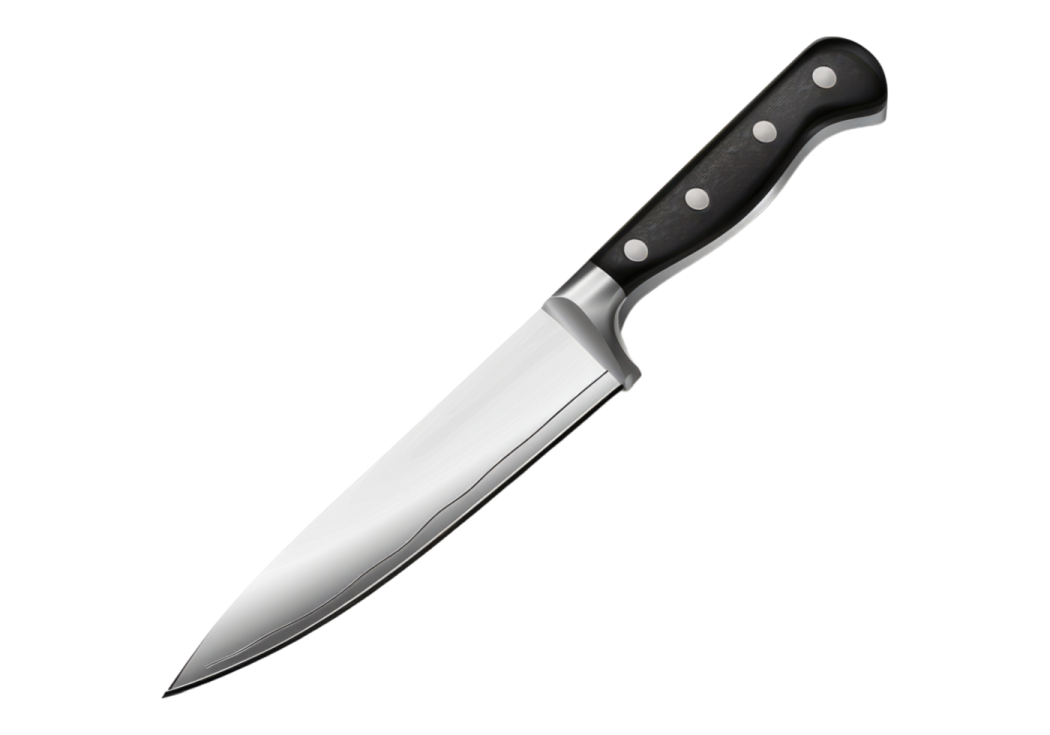 a black and white knife on a white background