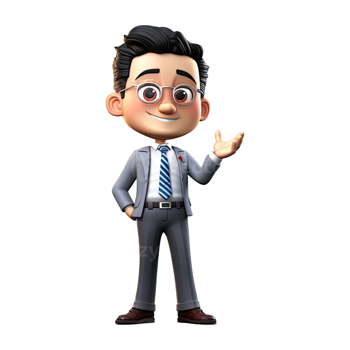 a cartoon character in a suit and tie