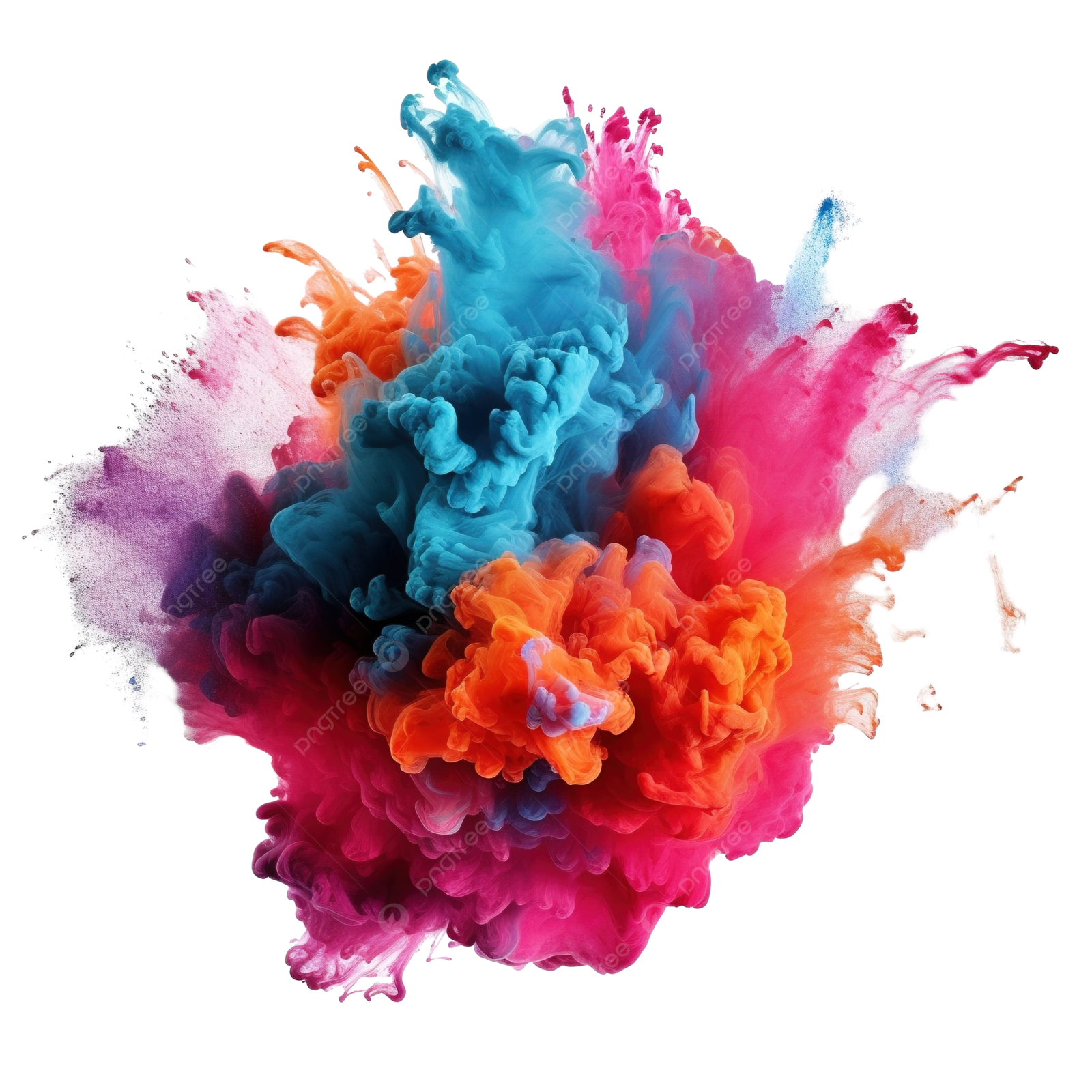 colorful ink in water on white background