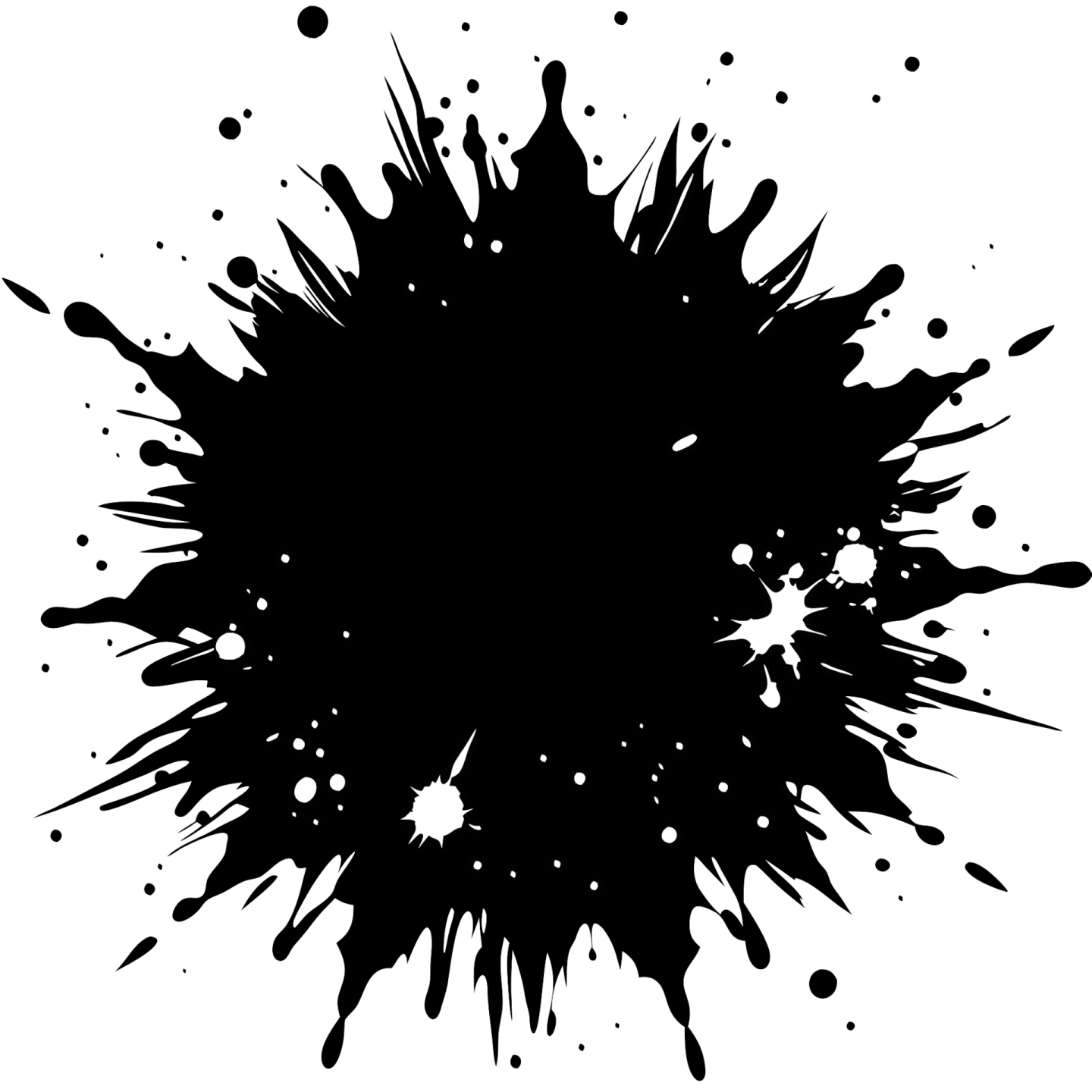 a black ink sp on a white background