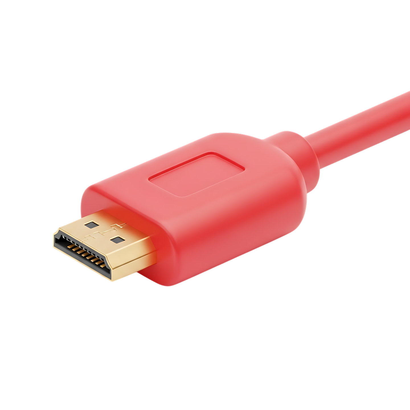 a red usb cable on a white background