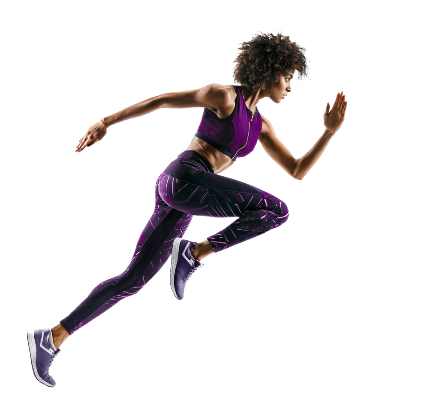 a woman jumping in the air