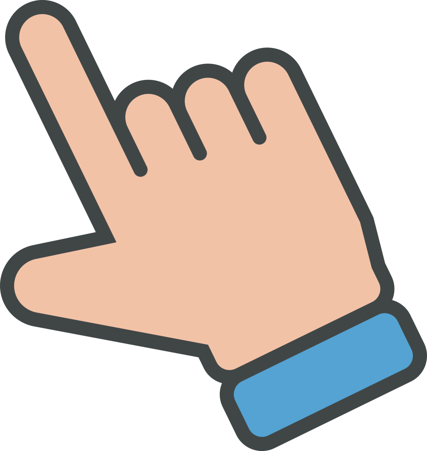 a hand with the number one on it