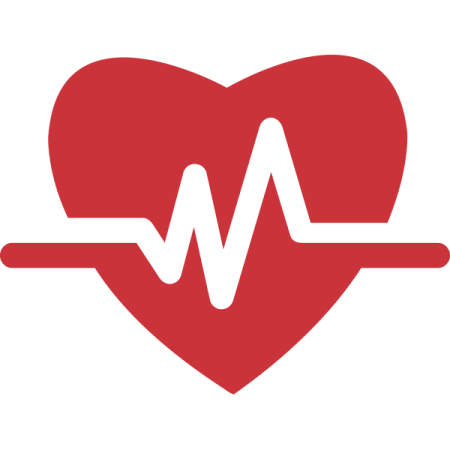 a red heart with a heartbeat on it