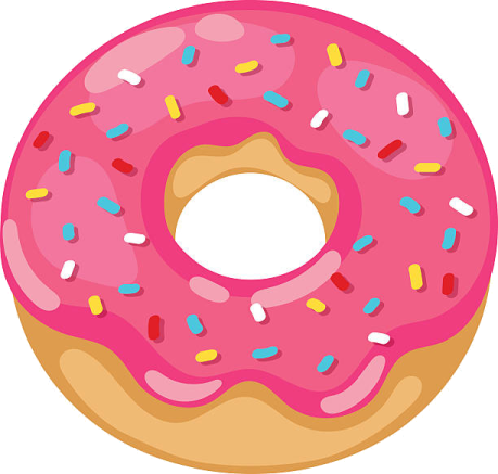 a pink donut with sprincess on it