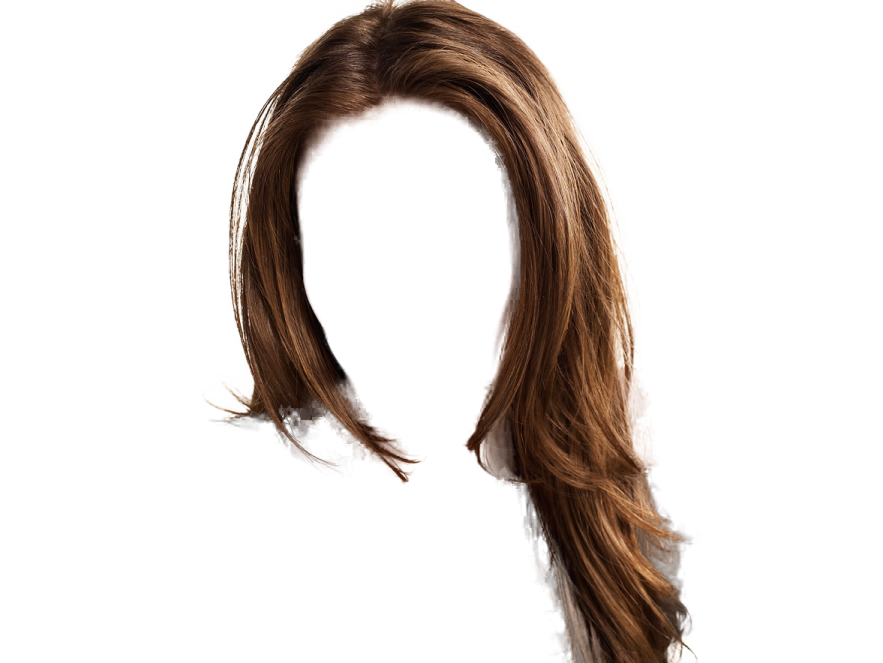 a woman's head with long brown hair