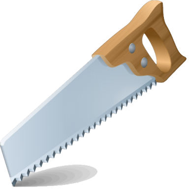 a saw with a wooden handle