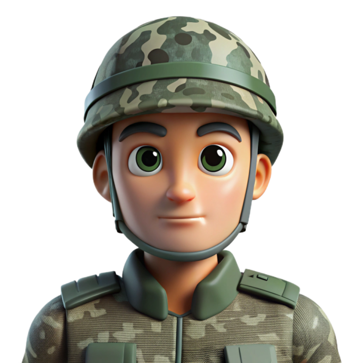 a toy soldier with a helmet and uniform