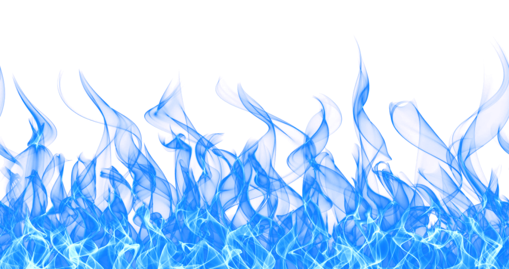blue flames on a white background