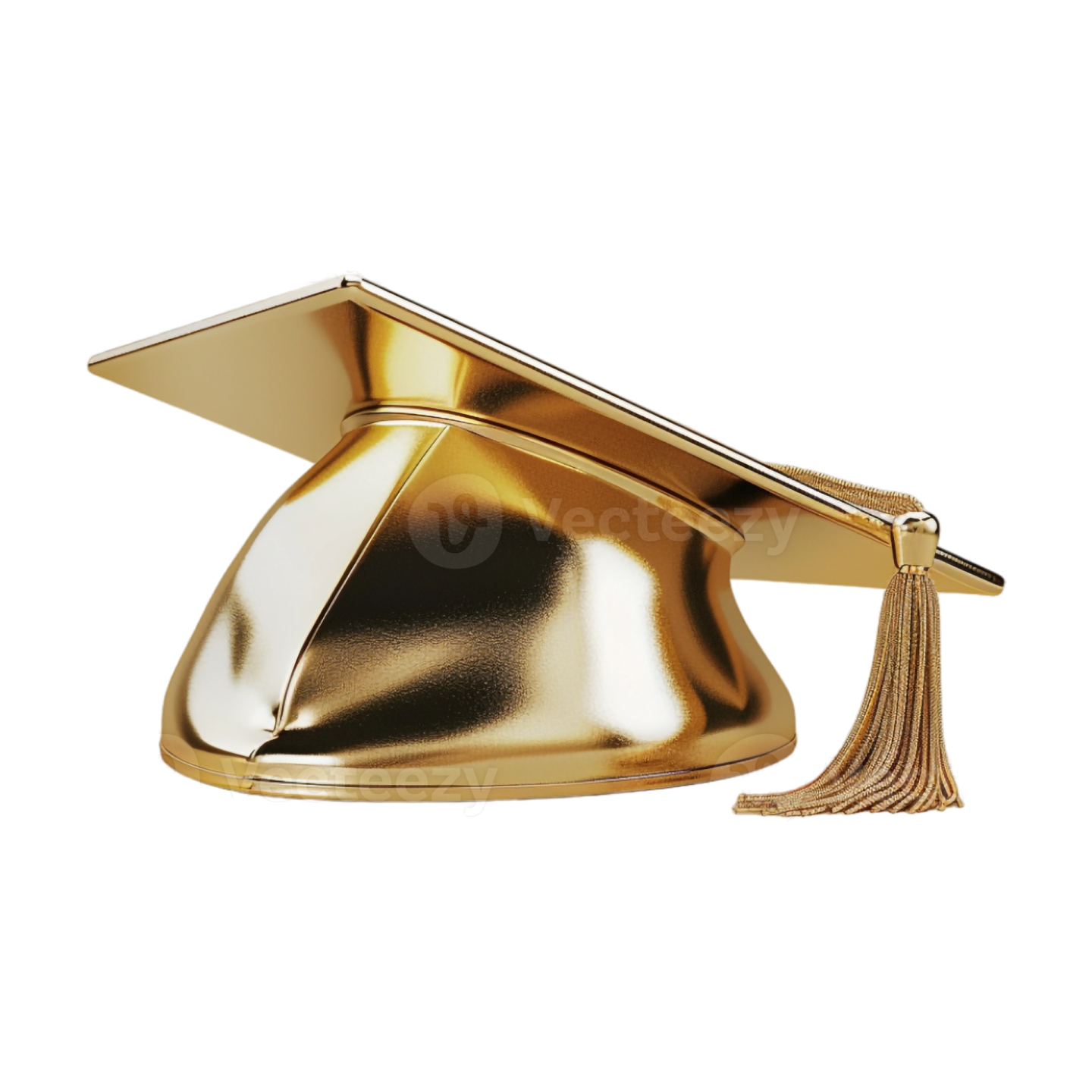 a gold graduation cap on a white background
