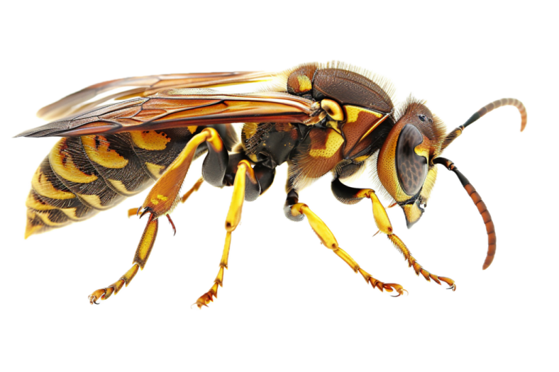 a bee on a white background