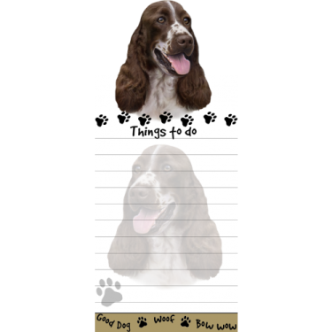 a brown and white dog with paws on it's back