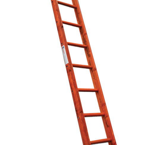 a wooden ladder on a white background