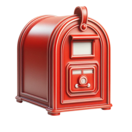 a red mailbox on a white background