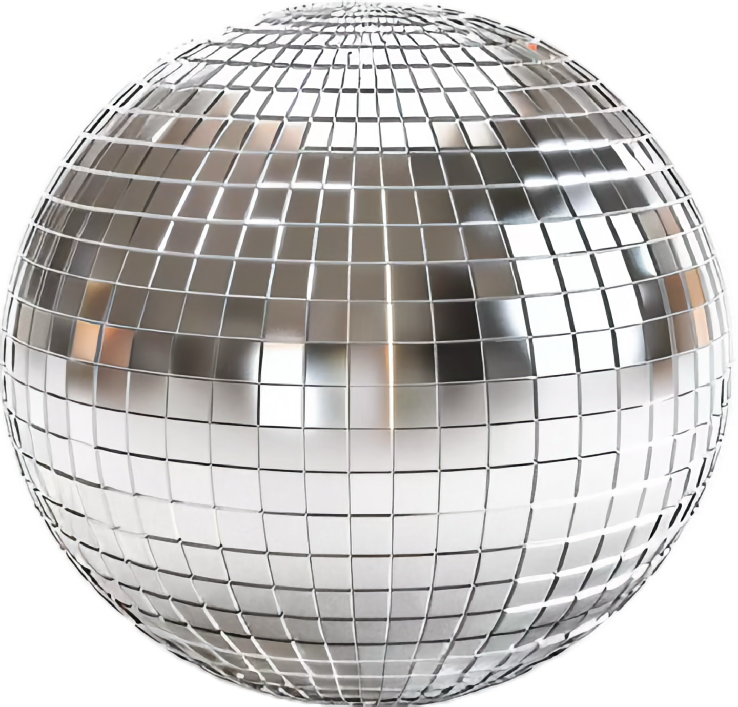a silver disco ball on a white background