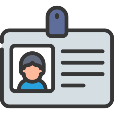 an id card with a person in it