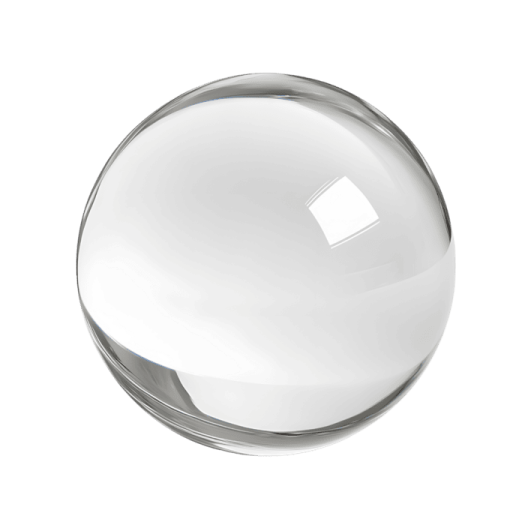 a glass ball on a white background