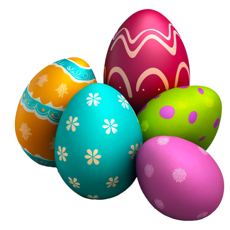 a bunch of colorful easter eggs