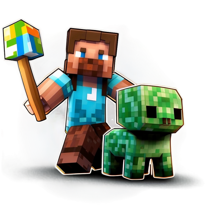 an image of a minecraft character and a creeper
