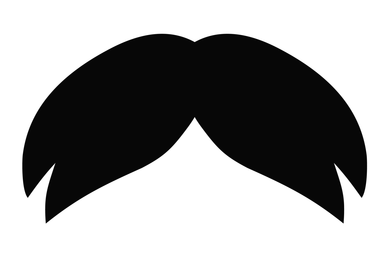 a black and white mustache icon