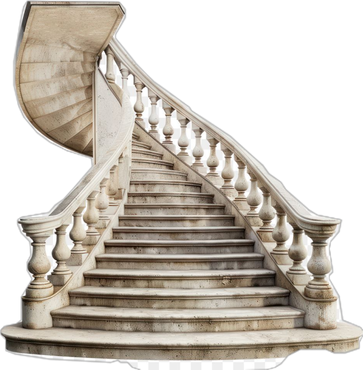 a set of stairs on a white background
