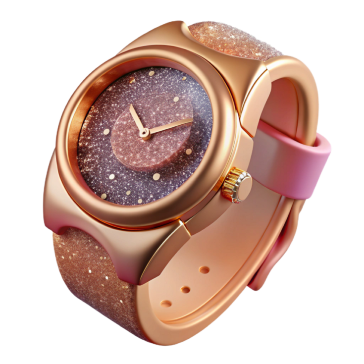 the rose quartz watch with pink leather strap