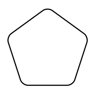 a black and white outline of a hexagon