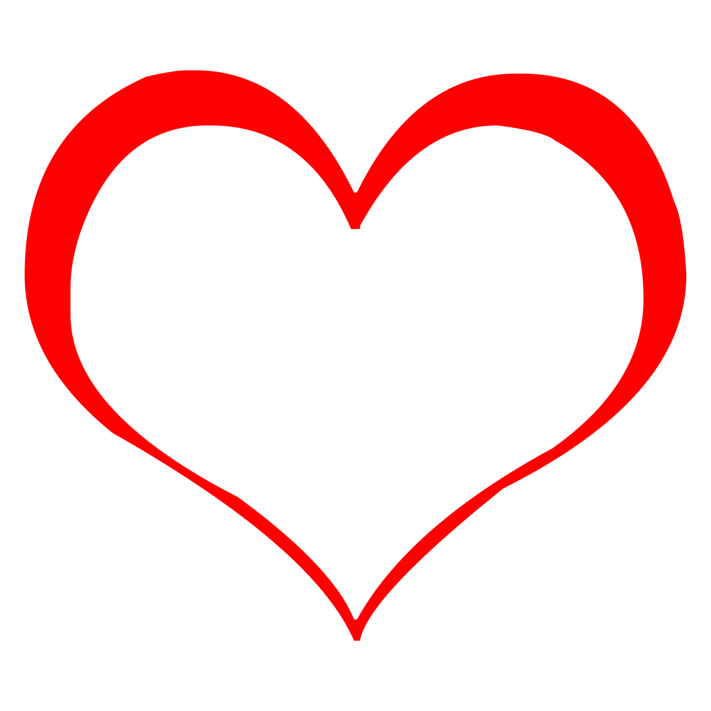 a red heart on a white background